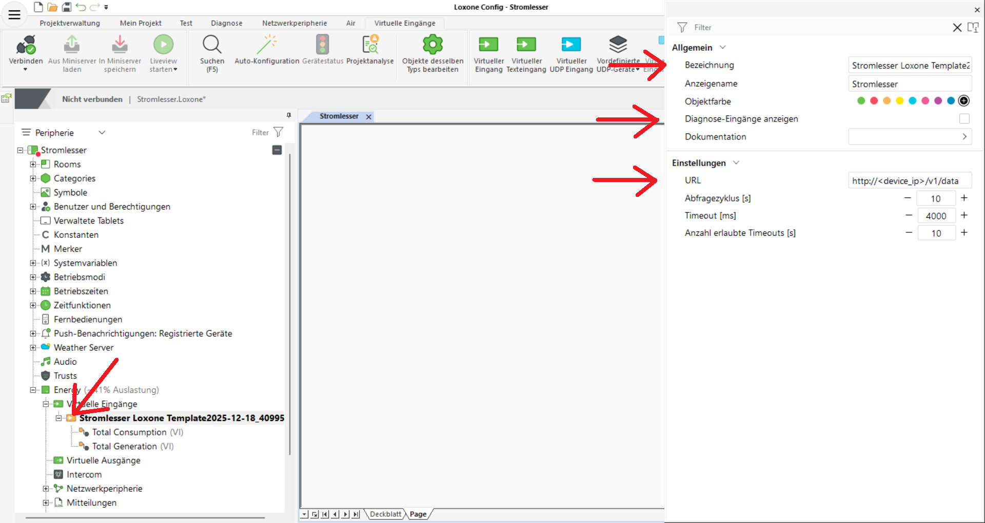 Konfiguration von IP und Abfrage