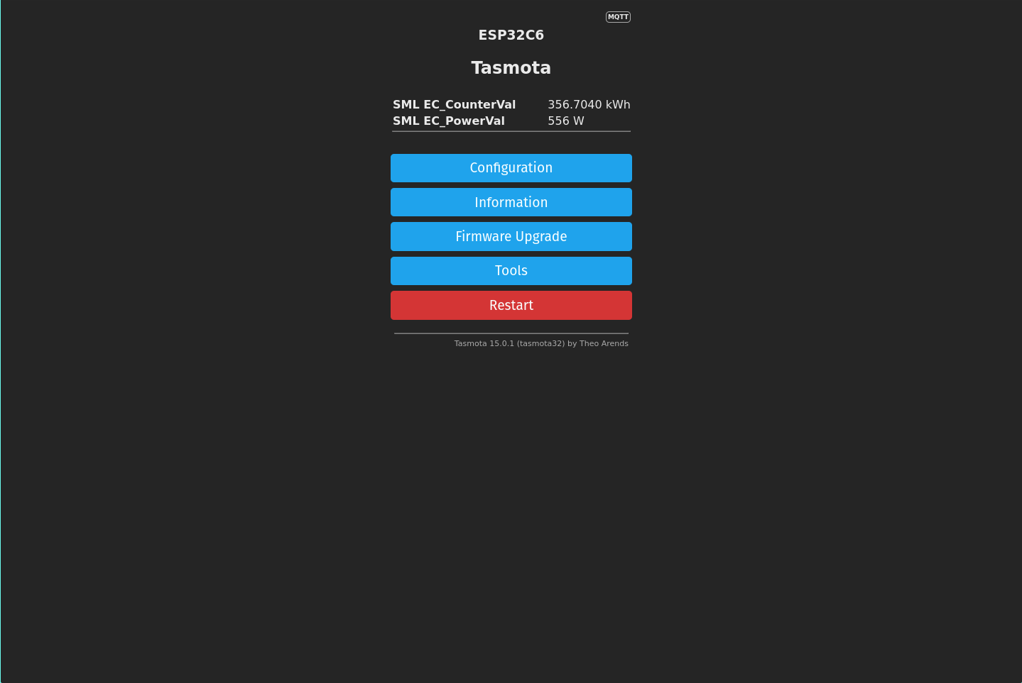 Tasmota-Weboberfläche