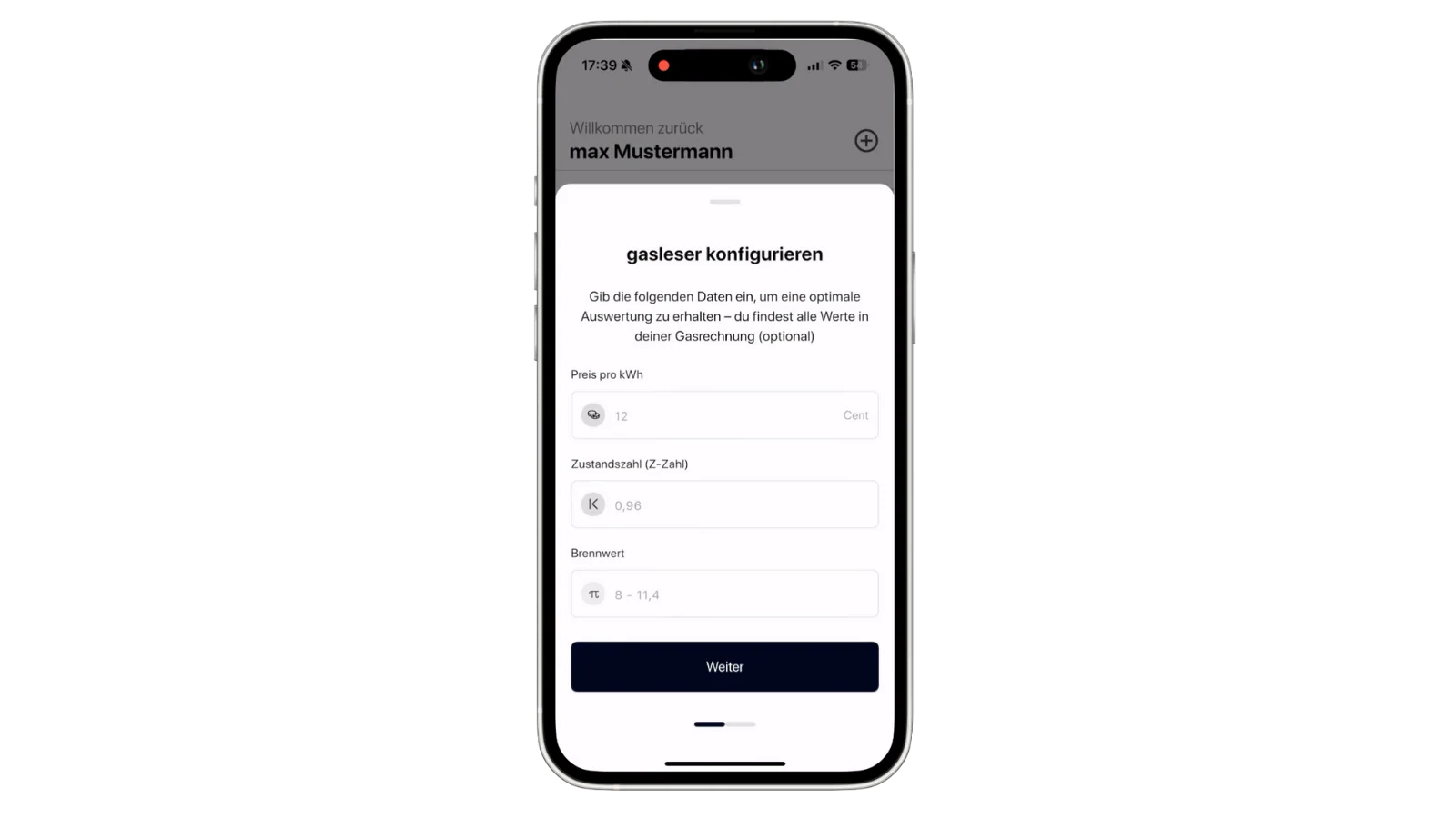Tariff Parameters Screen